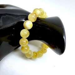 Unique honey Whole Stone natural Amber Bracelet 17 Beads 11.5mm 16.08g