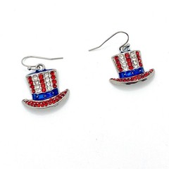 Vintage 4th July Patriotic Rhinestone Jewelry Lot Independence American Flag USA