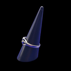 Vintage Sterling Silver Triple Heart Ring with Blue Lapis Accent – Size 9 – 3.7g