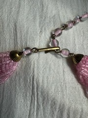 Elegant Vintage Pink Braided Style Statement Choker Glass Beads