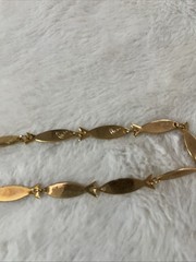 Vintage Goldtone Fish Link Necklace 48” Rare