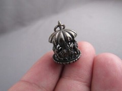 VINTAGE ROUND N’ ROUND STERLING ARTICULATING 3D CAROUSEL CHARM PENDANT