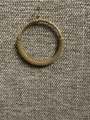 Vintage Gold Tone Textured Hoop Earrings | Boho Wire Wrapped Circle Dangle Earri