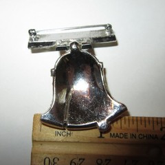 VTG 1930’s Lester Gaba Coro Designer RhineStone Patriotic Liberty Bell Brooch