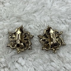 Vintage Filigree Brooch Clip On Earrings Jewelry Set Victorian Revival