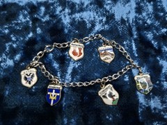 Vintage 800 European Silver Charm Bracelet German Towns Germany Travel Souvenir