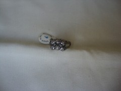 VINTAGE 1970-80s 6 LI’L KITTENS BLACK OXIDE STERLING SILVER STAMP 925 RING SZ 6