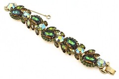 Superb JULIANA DE Delizza Elster Heliotrope Green Fall Bracelet Earrings Set