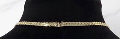Hobe Necklace And Earrings Gold Tone Clear/Purple Rhinestones Fringe