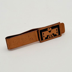 Thunderbird Southwestern Art Native American Symbol Copper Tie Bar Clip Clasp
