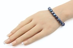 Timeless Rustic Iridescent Peacock Dyed Freshwater Pearl Stretch HSN Bracelet