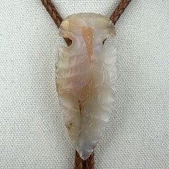 Impressive Vintage Western Southwestern Agate Arrowhead Bolo Tie