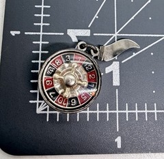 VNT STERLING SILVER Danecraft 3D Roulette Wheel CHARM It Spins!