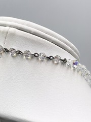 Vintage Necklace Crystal Aurora Borealis Single Strand 14 inch