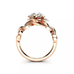 2 Ct Lab Created Round Diamond Flower Women’s Engagement Ring 14k Rose Gold Over
