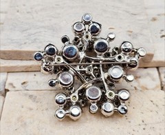 Vintage Verified Juliana BROOCH D & E Snowflake AB Rhinestone BOOK PIECE #1174