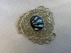 Vtg Brooch Lot Alpaca Sarah Cov MOP Enamel Faux Gem Scatter Pins Costume Jewelry