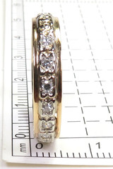 Antique 1920’s Eternity Wedding Band 14K Two Tone Gold Ring Sz 7.25 UK-O EGL USA