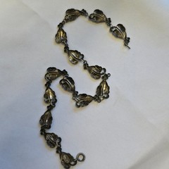 Vtg Sterling Silver Danecraft Floral Necklace 20.25g Fine Jewelry 15.5″ Chain