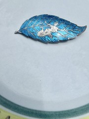 Vintage Sterling Silver /Blue Enamel SIAM NIELLO Dancer Pin 3″ Brooch THAILAND