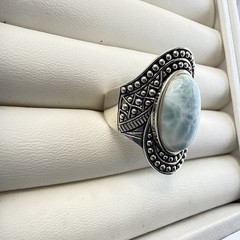 JTV Larimar Ring Sterling Silver Blue Caviar 925 Pectolite Size 10 BBJ Box