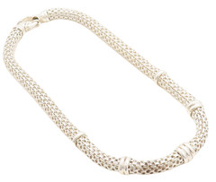 925 Sterling Silver Shiny Polished Hollow Round Link Chain Necklace NE1481