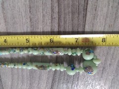 Jadeite Beaded Glass Necklace 15in Light Green Antique Art Deco Vintage
