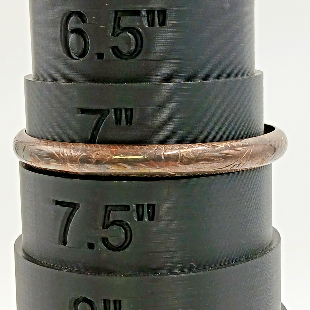 925 CU Hinged Bangle Bracelet 2.5in Engraved Sterling Silver 8g Patina Thailand
