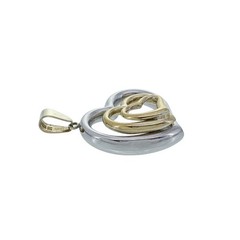 Vintage Sterling Silver 925 1/20 10K Gold-Fill Triple Heart Pendant