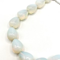 Vintage Chunky Signed HDNY Opalite Opaline Stone Statement Necklace 16”