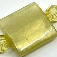 VTG Retro Y2K Yellow Beaded Necklace Square Acrylic Resin Geo Chic Summer Pop