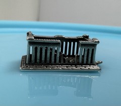 Vintage 935 Silver Detailed Parthenon Athens Acropolis Greece Ruins Charm 6g