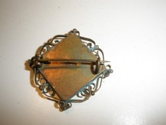 Vintage Micro Mosaic Floral Brooch 1″x1″ Beautiful Piece