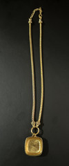 Vintage acrylic plastic stone chunky chain Necklace fashion 9 3/4″