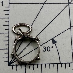 Studded Dog Collar Belt Buckle Pendant Charm Signed Beau Sterling Silver 925