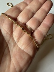 Vintage K.I.S. USA Boy Girl Charms Gold Tone Beaded Chain Necklace 30″L