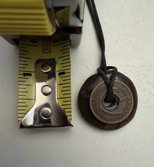 Vintage East Africa One Cent Coin 1959, Brownish Stone, Black Cord Necklace