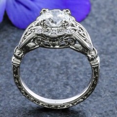 Art Deco 1.35Ct Round Cut Simulated Diamond Engagement Celtic Ring In 925 Silver