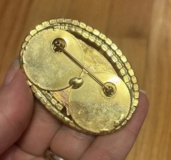 Monogram Brooch H.G&J Gold Tone Initials H G J Pin Vtg Letters 2 Pc Rhinestone