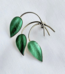 Artistic Norway Sterling Leaf Pin Ivar Holth