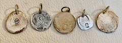 Vintage Waxing Poetic Sterling Silver Charms Initial Seal Insignia Letters