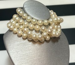 Slip On 6MM CULTURED PEARL NECKLACE 27 INCHES LONG Continuous No Clasp