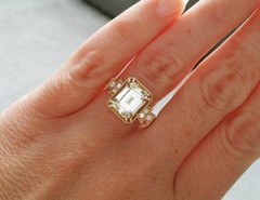 Art Deco Vintage Antique 4.20 Ct Diamond Wedding Ring 14K Yellow Gold Over