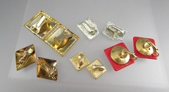 Vtg Mod Retro Varying Colors & Multi Styles LOT of 5 Clip on Earrings 195J