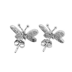 .34 Carat Diamond White Gold Pave Butterfly Earrings
