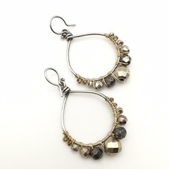 Vintage Sterling Silver Beaded Teardrop Hook Dangle Earrings 925 Tested 9.3g #10