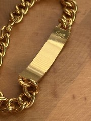 NOS Vintage Speidel 8.25” Gold Tone Herringbone Bracelet USA, Unisex Blank