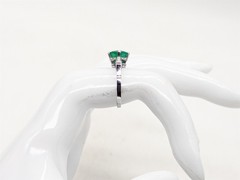 Vintage 1940s $10,000 3.50ct Round Colombian Emerald Diamond Platinum Ring