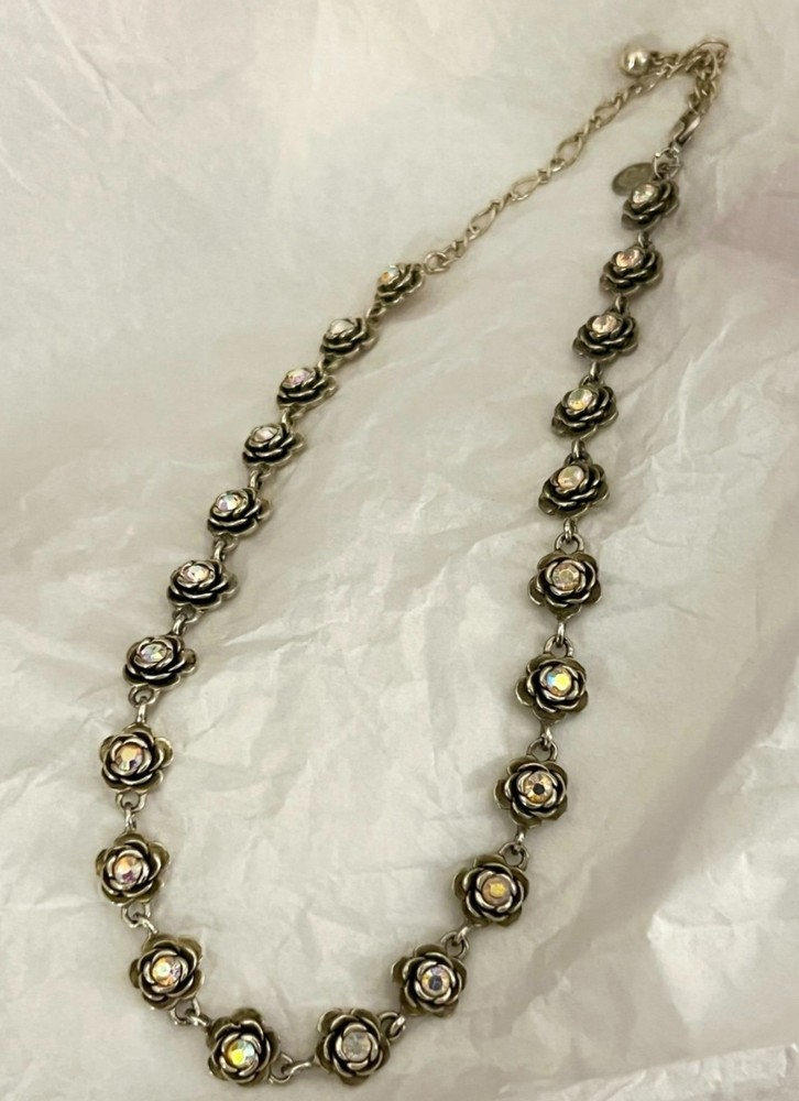 Vintage Premier Designs Primrose Aurora Borealis Flower Necklace
