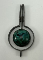 Vintage Israel Modernist Sterling Silver Eilat Stone Pendant 930 signed azurit